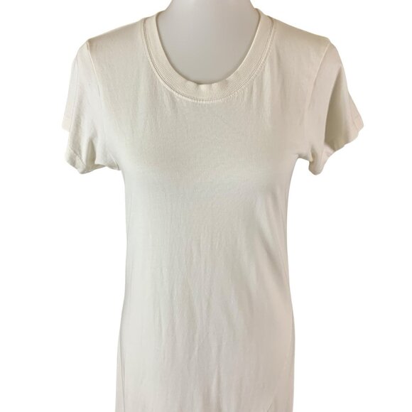 L Space Ivory Short Sleeve Maxi T Shirt Dress With Slit S/M - Picture 3 of 5